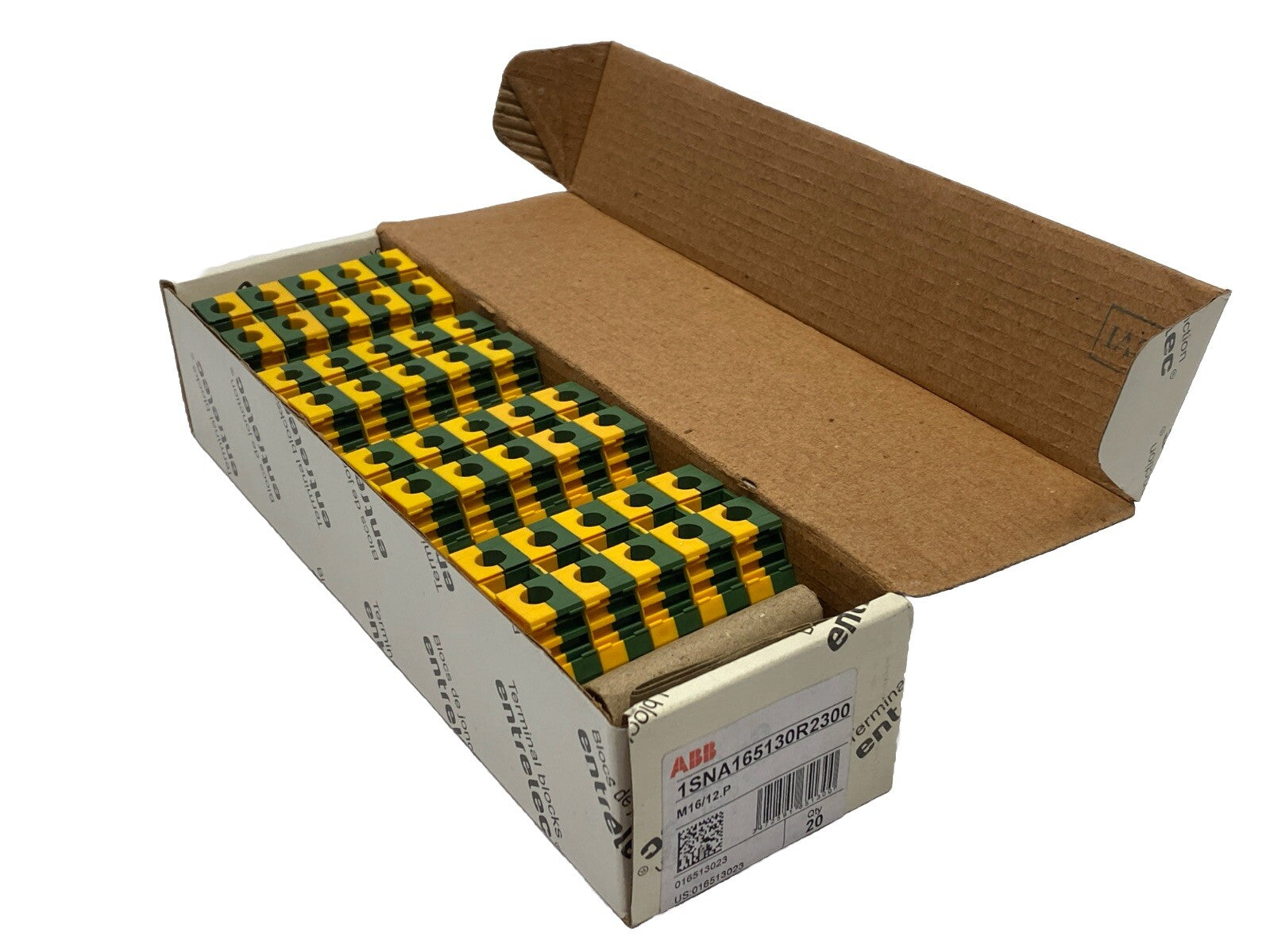 ABB 1SNA165130R2300 Ground Terminal Block Green/Yellow M16/12.P LOT OF 20 - Maverick Industrial Sales