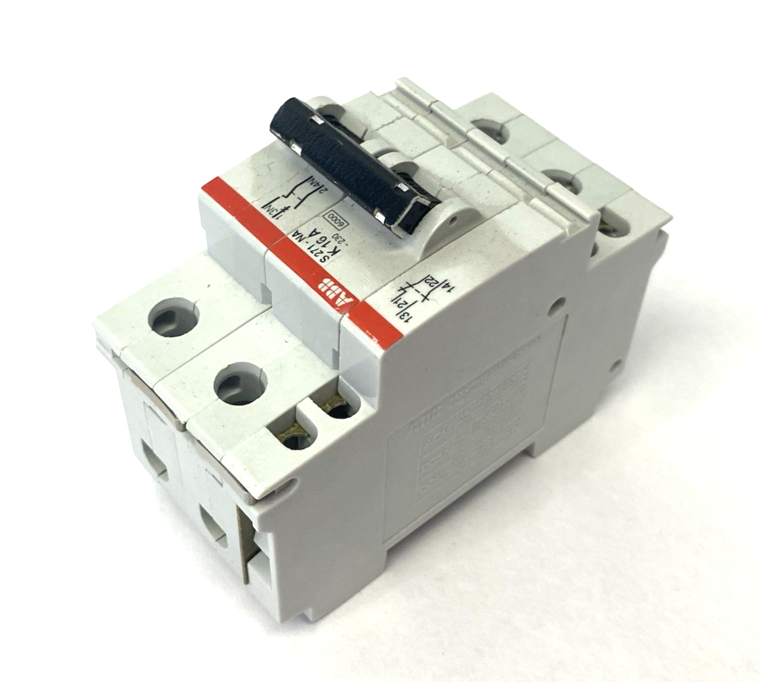 S271-NA K16 A | ABB Miniature Circuit Breaker 2-Pole w/ Auxiliary Contact - Used - Maverick Industrial Sales