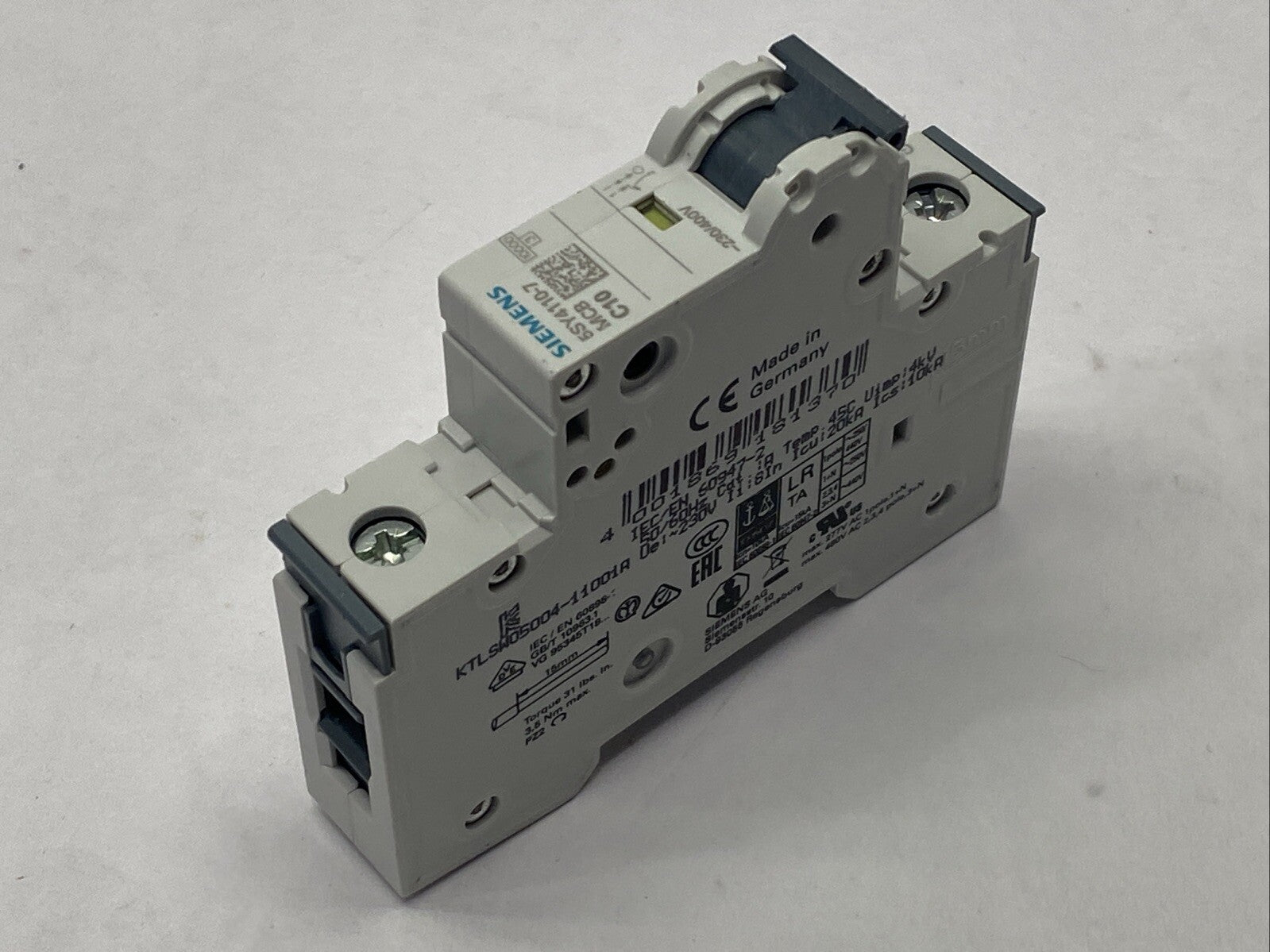 Siemens 5SY4110-7 Miniature Circuit Breaker C10 1-Pole 10kA 10A - Used - Maverick Industrial Sales