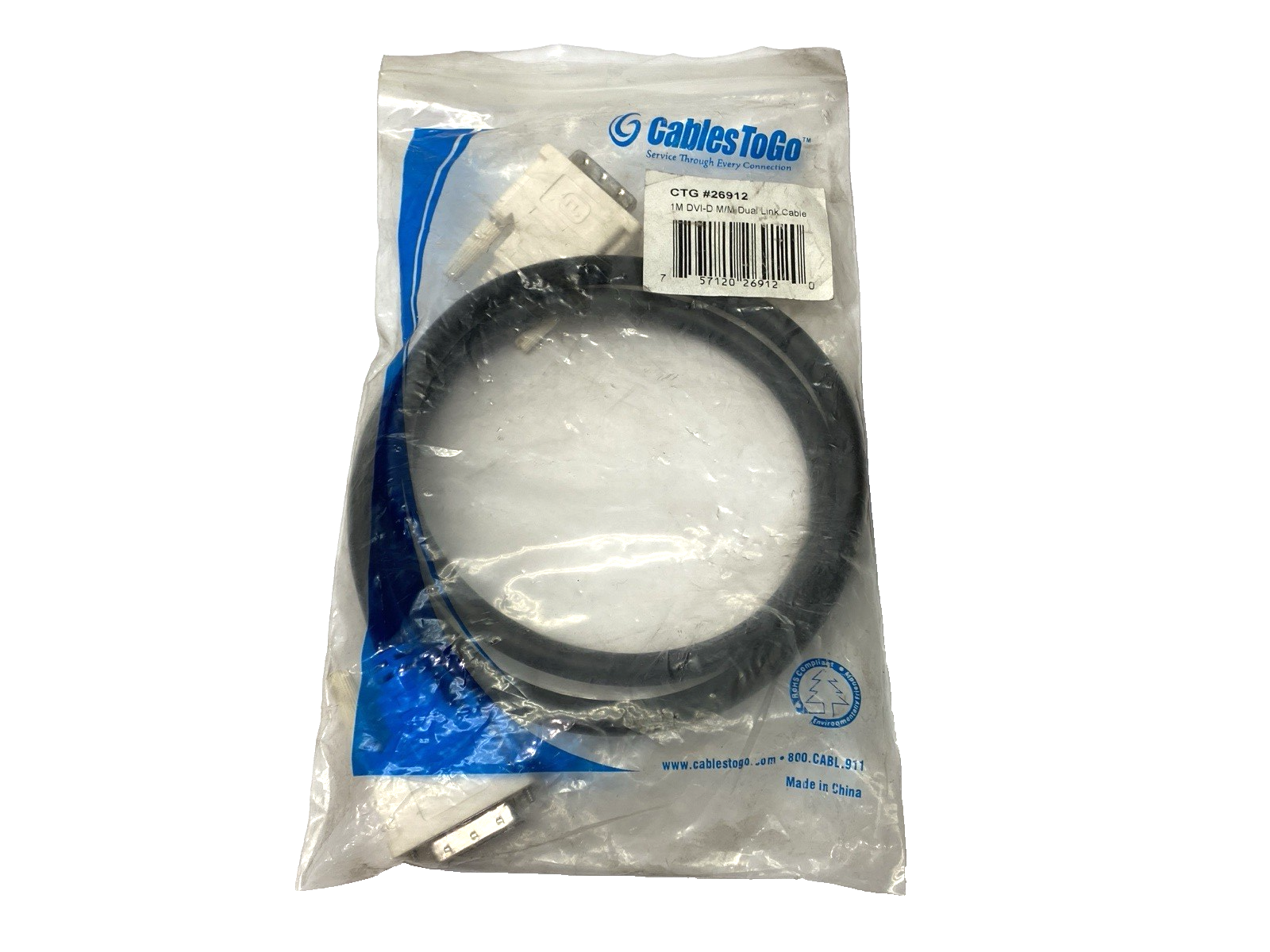 26912 | C2G Dual Link Digital Video Cable DVI-3 Male/Male 1m - New - Maverick Industrial Sales