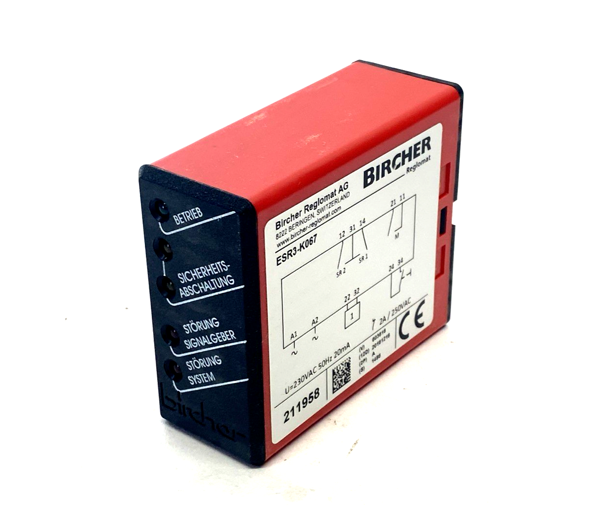 Bircher Reglomat ESR3-K067 Switching Evaluation Unit, 2 Channels 2 Relays 230VAC - Maverick Industrial Sales