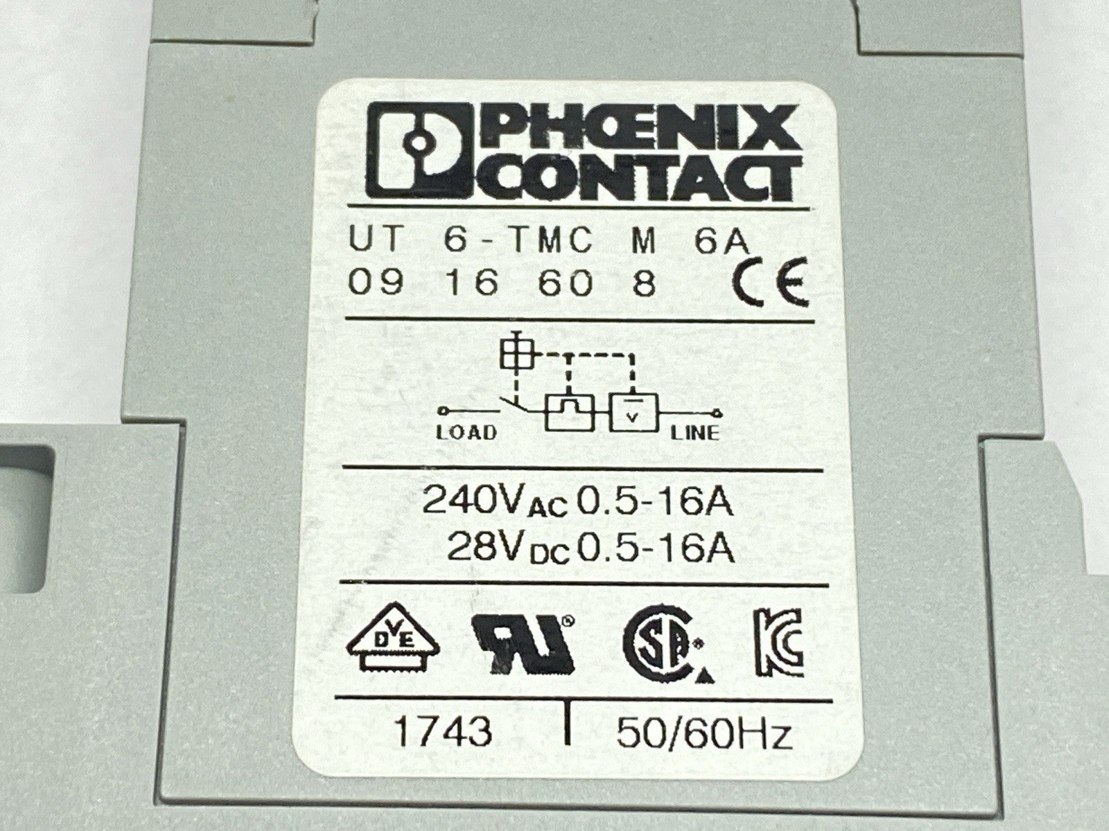 UT 6-TMC M 6A | Phoenix Contact Thermomagnetic Device Circuit Breaker 6A 0916608 - Used - Maverick Industrial Sales