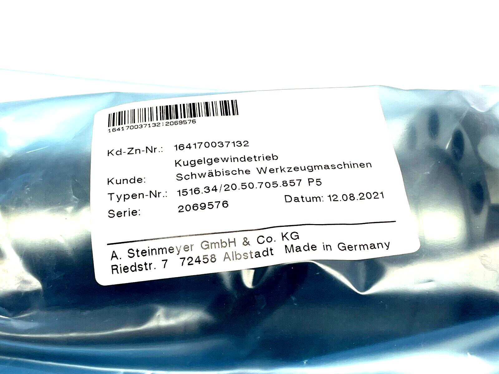 Steinmeyer 1516.34/20.50.705.857 Ball Screw Assembly 164170037132 - Maverick Industrial Sales