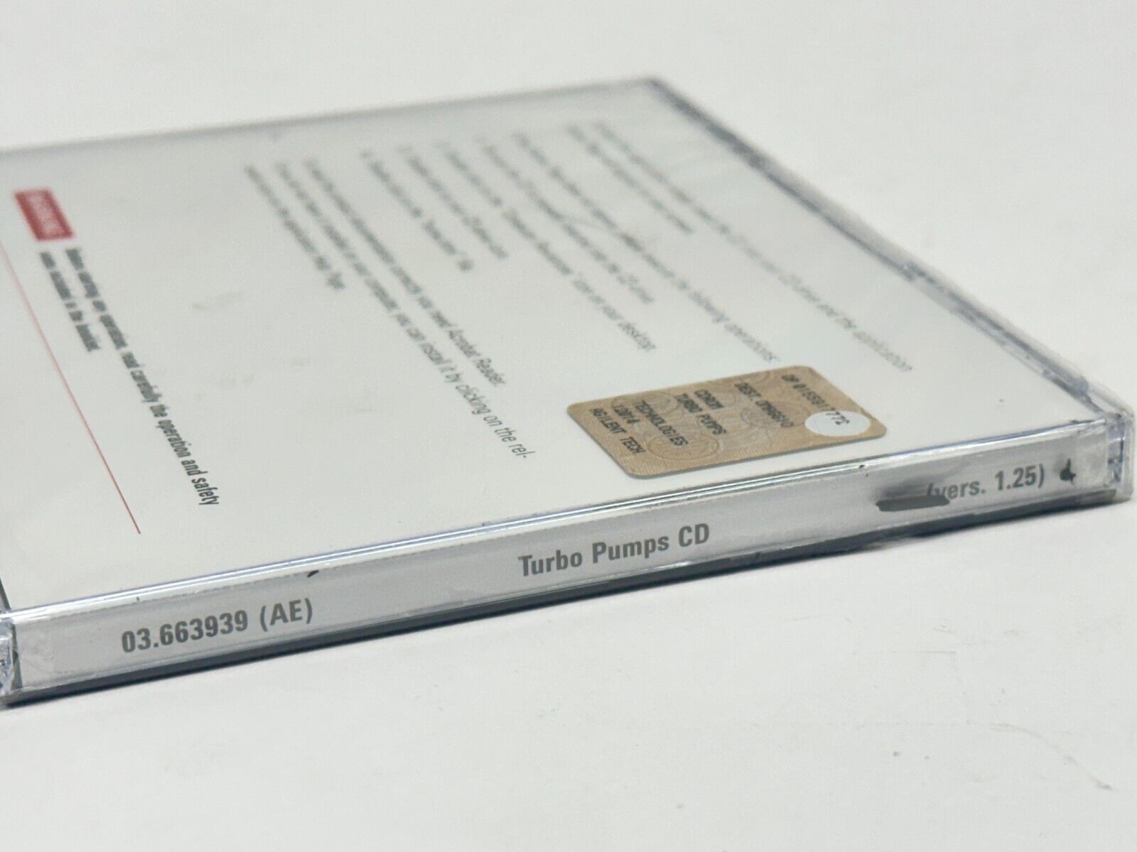 Agilent 03.663939 AE Tubo Pumps Instruction Manuals CD DP 0155917772 Ver 1.25 - Maverick Industrial Sales