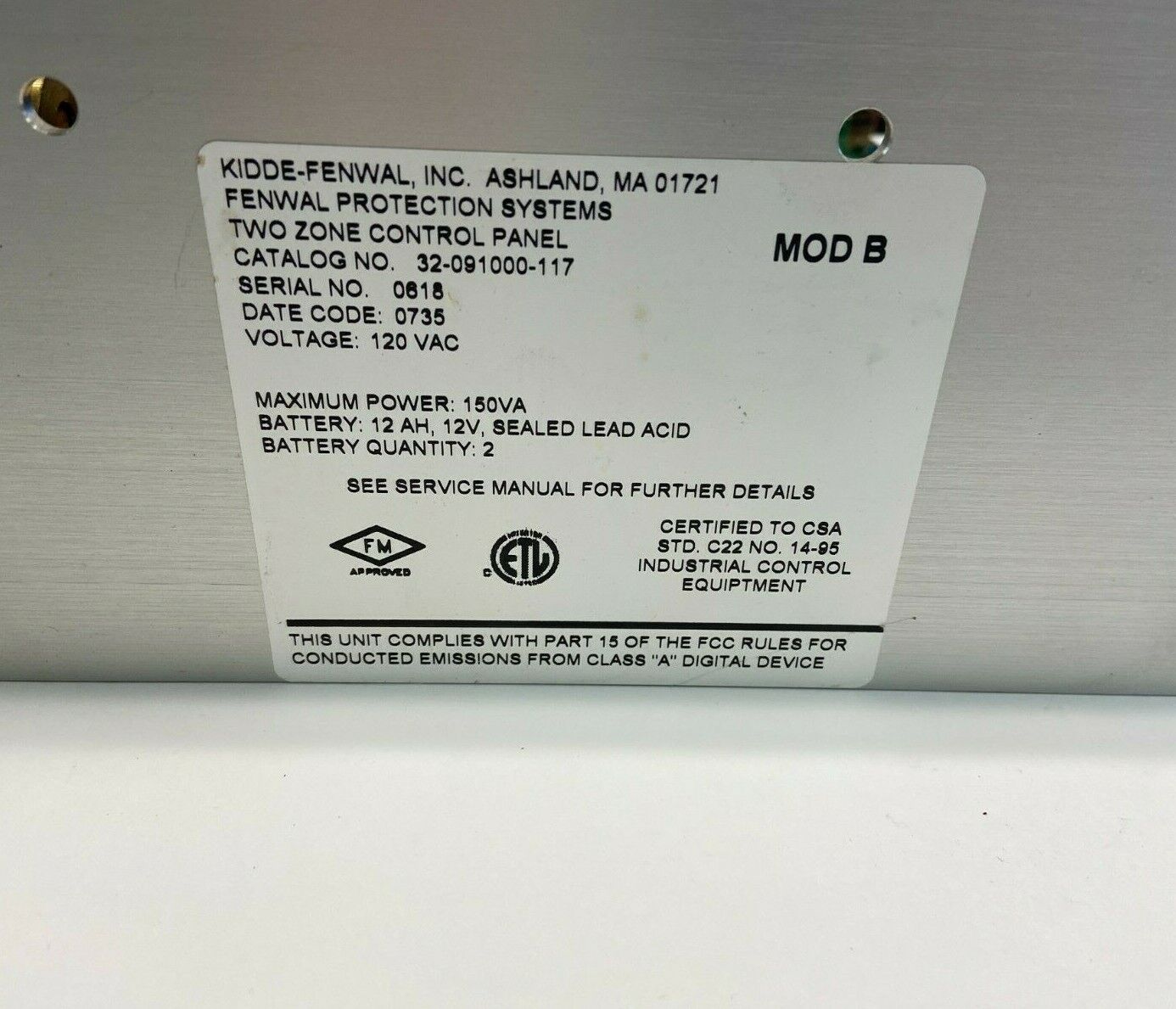 Fenwal Protection Systems 32-091000-117 Control Power Unit Model 91000 - Maverick Industrial Sales