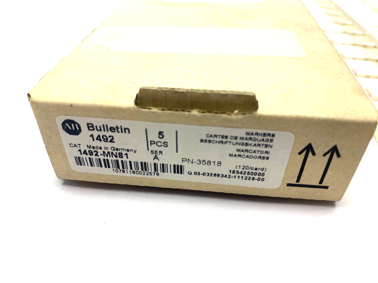 Allen Bradley 1492-MN81 Ser. A Blank Terminal Marker Card White BOX OF 5 SHEETS - Maverick Industrial Sales