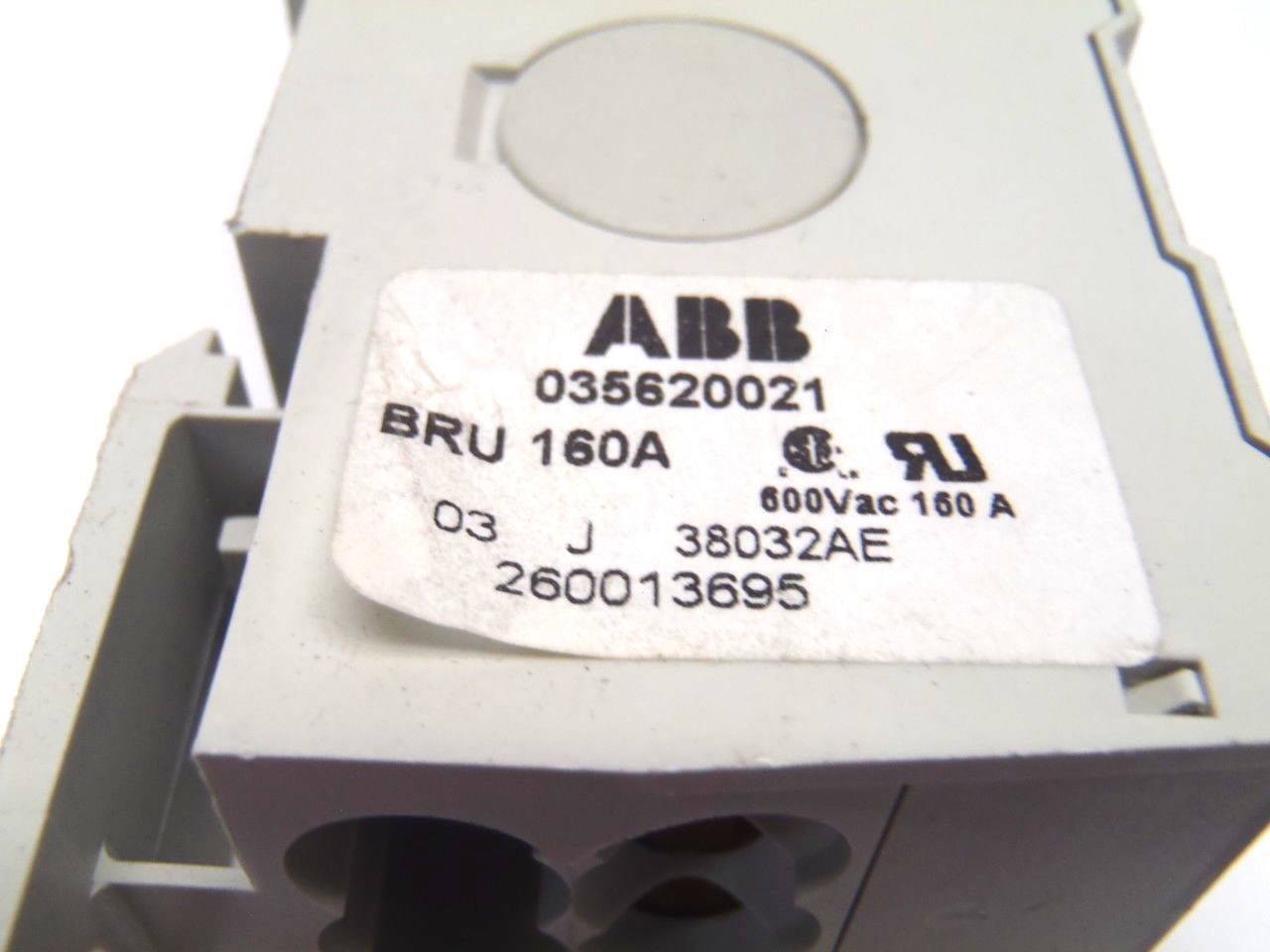 ABB 035620021 BRU / 38032AE / 03 J Power Distribution Terminal Block 160A - Maverick Industrial Sales