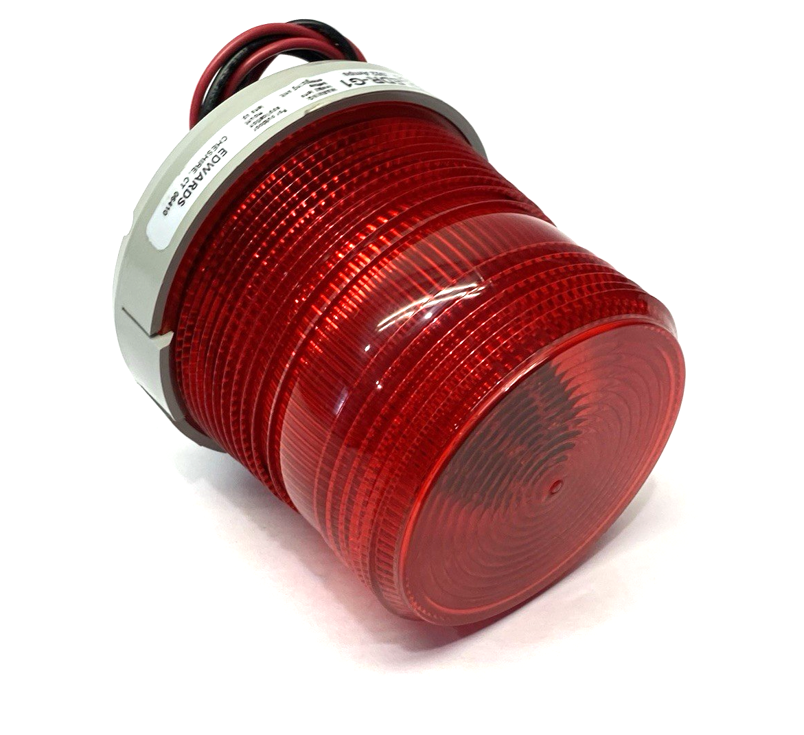 48SLEDR-G1 | Edwards Signaling AdaptaBeacon Steady-on Beacon, Red, 24VDC - Used - Maverick Industrial Sales