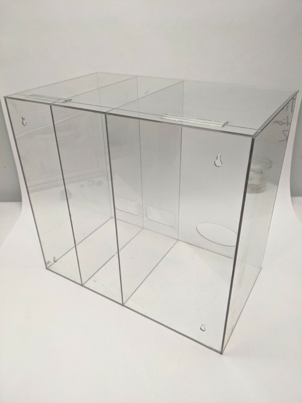 AK 1479 Acrylic Shoe Cover Hairnet Dispenser 3 Compartment 18"x19-1/2"x11-1/2" - Maverick Industrial Sales