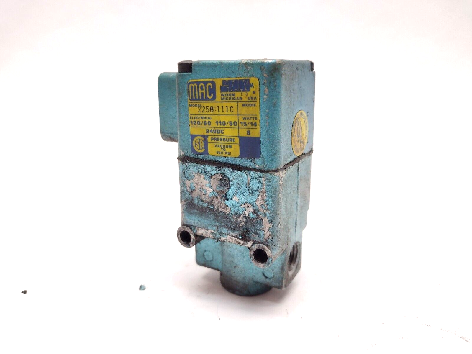 MAC Valves 225B-111C Solenoid Valve 24VDC 15W 150PSI - Maverick Industrial Sales
