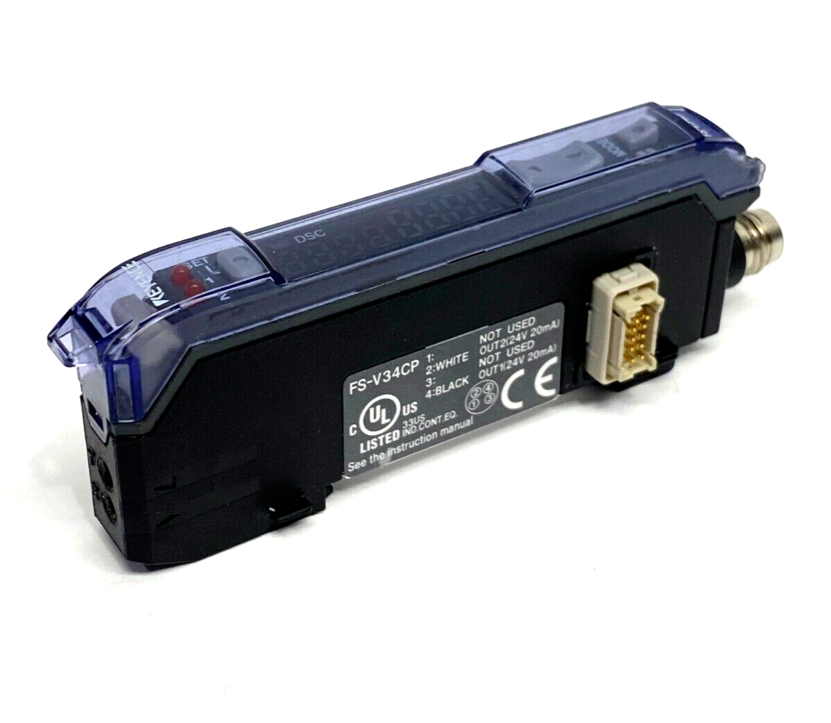Keyence FS-V34CP Digital Fiber Amplifier Main Expansion Unit M8 Connector Type - Maverick Industrial Sales