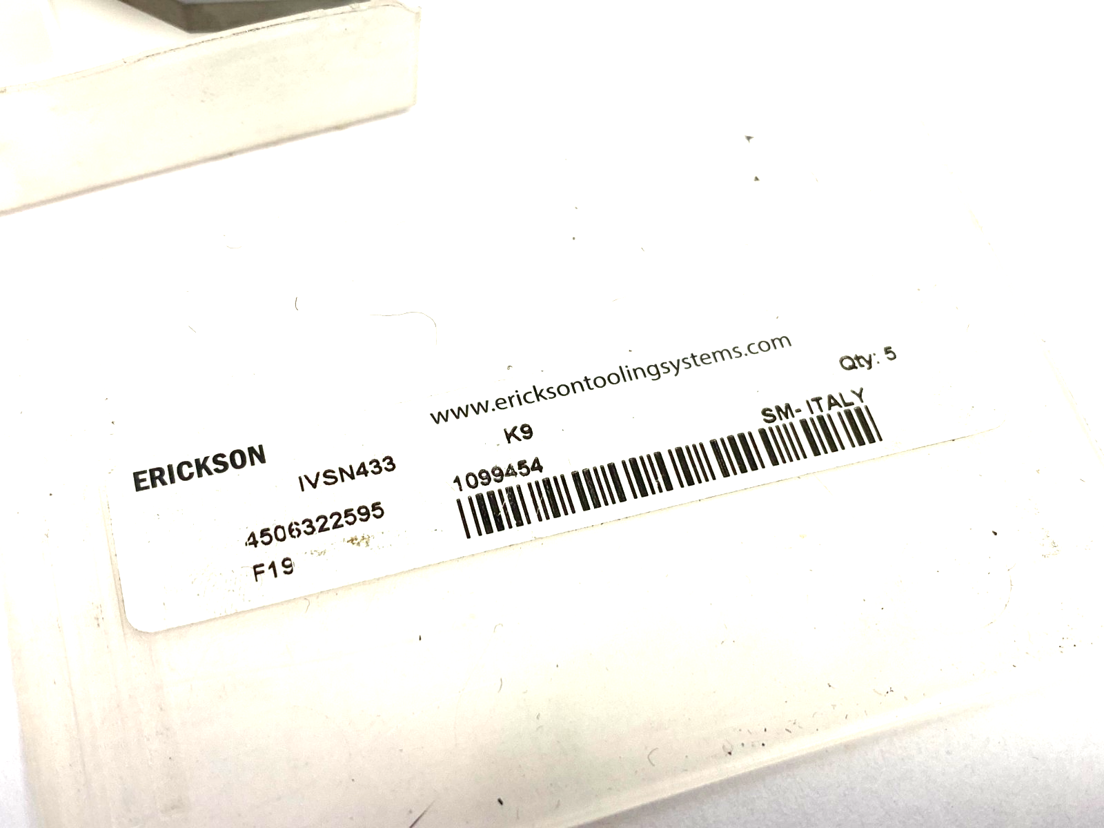 Erickson IVSN433 K9 Indexable Turning Insert 1099454 PKG OF 3 - Maverick Industrial Sales