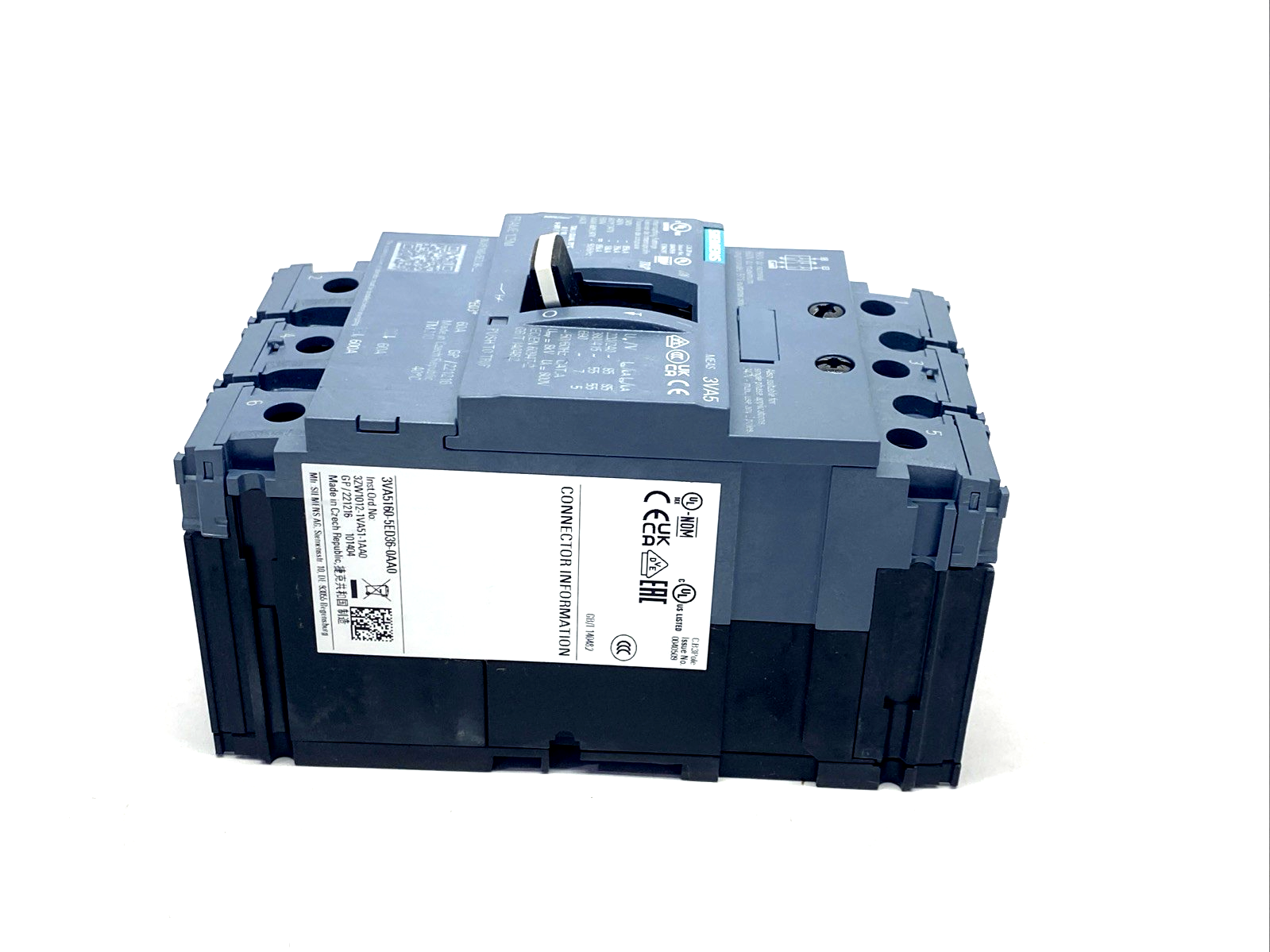 Siemens 3VA5160-5ED36-0AA0 Circuit Breaker 3P 60A UL 125 Breakibng Cap. Class M - Maverick Industrial Sales