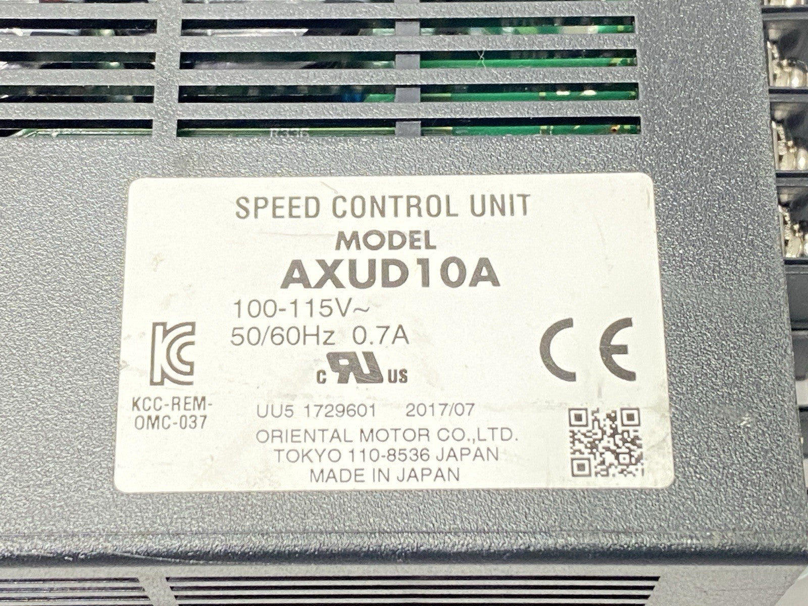 AXUD10A | Oriental Motor Speed Controller 0.7A 100-115V 50/60Hz - Used - Maverick Industrial Sales