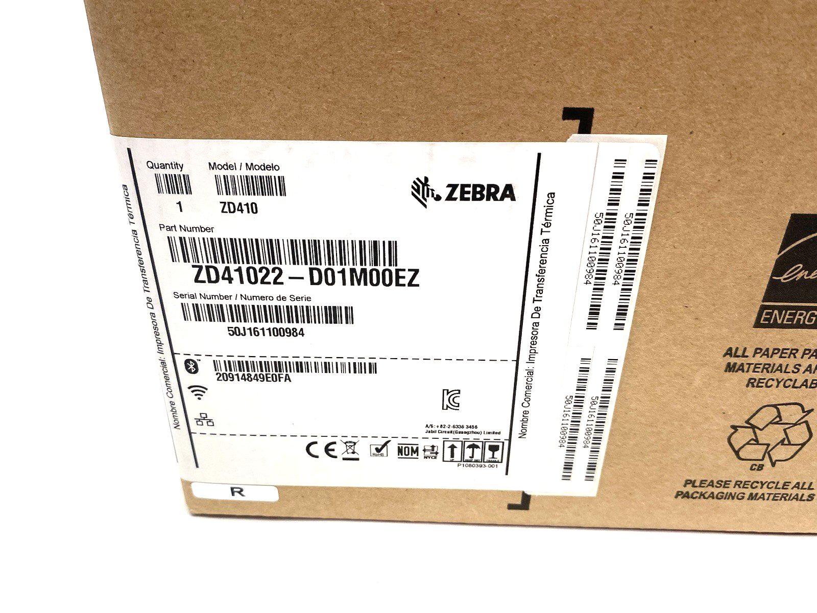 Zebra ZD41022-D01M00EZ Compact Barcode Printer ZD410, USB & Bluetooth Interface - Maverick Industrial Sales