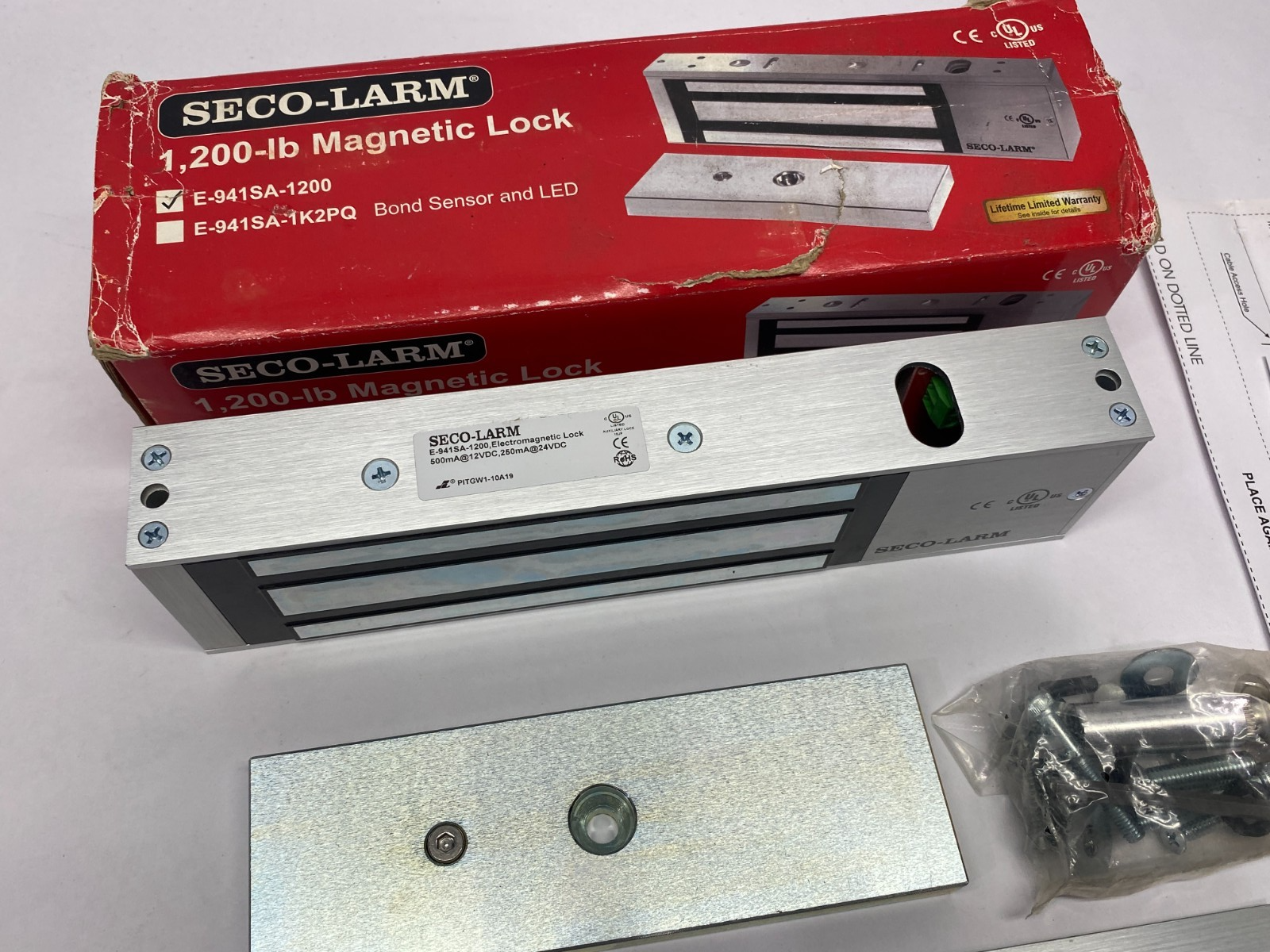 Seco-Larm E-941SA-1200 Electromagnetic Lock 1200lbs Hold Force - Maverick Industrial Sales