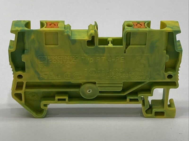 Phoenix Contact PT 4-PE Ground Terminal Block Green/Yellow 3211766 LOT OF 2 - Maverick Industrial Sales