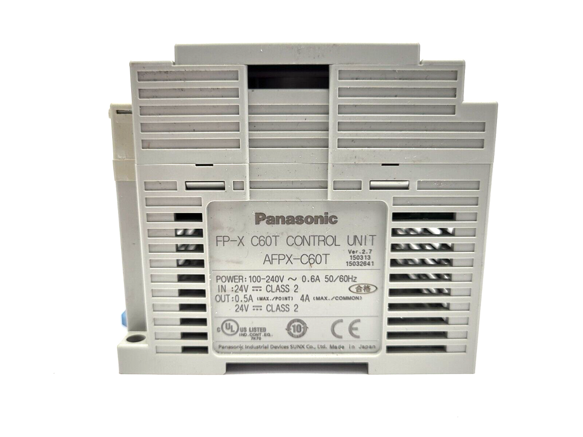 AFPX-C60T | Panasonic FP-X C60T Control Unit Version 2.7 w/ AFPX-COM4 - Used - Maverick Industrial Sales