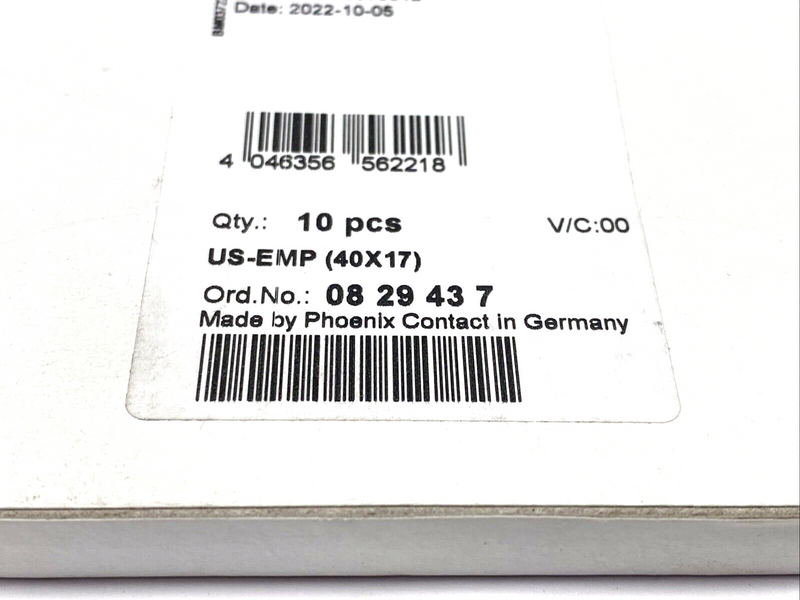 Phoenix Contact US-EMP (40X17) Snap-In Markers 0829437 BOX OF 10 CARDS - Maverick Industrial Sales