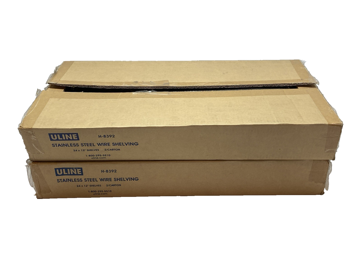 Uline H-8392 Stainless Steel Wire Shelves 24" x 12" NO LEGS LOT OF 4 - Maverick Industrial Sales