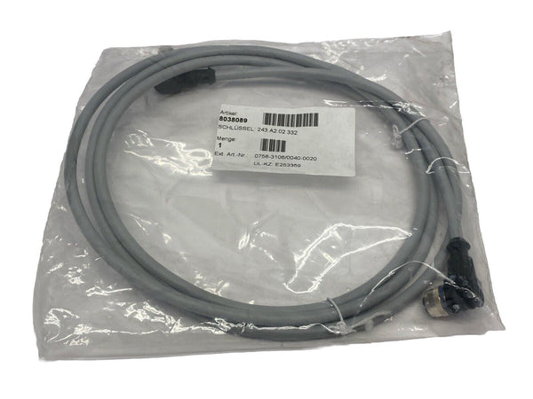 WAGO 756-3106/040-020 Power Cable M/F M12 5-Pin 2m - Maverick Industrial Sales