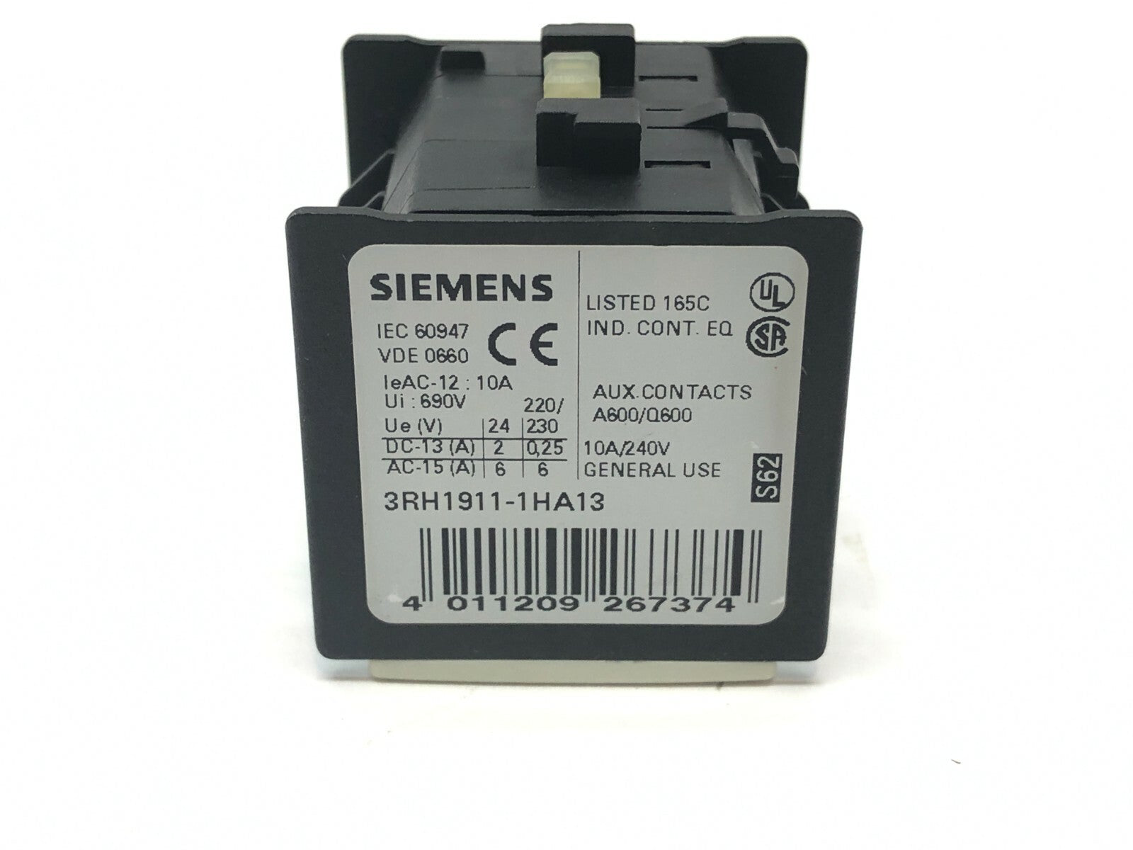 Siemens 3RH1911-1HA13 Auxiliary Switch Block - Maverick Industrial Sales