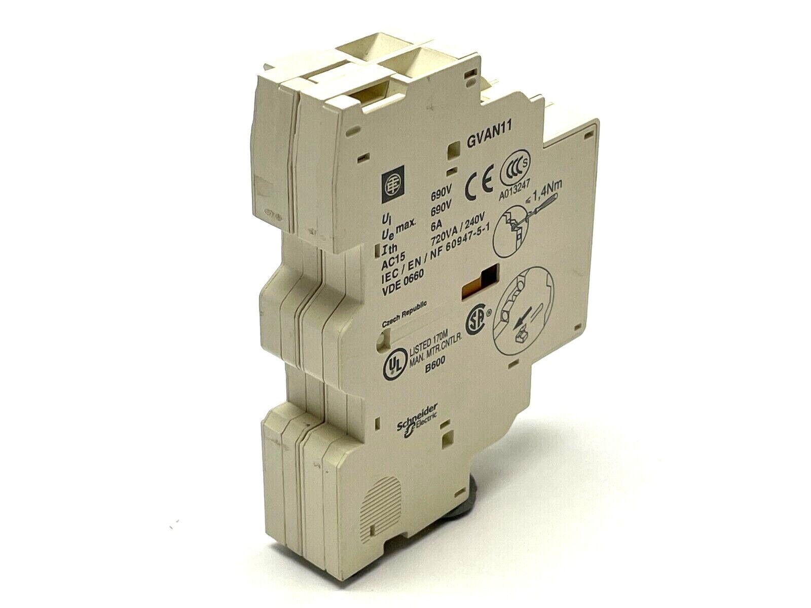 Schneider GVAN11 Manual Starter Protector Auxiliary Contact Block LOT OF 2 - Maverick Industrial Sales