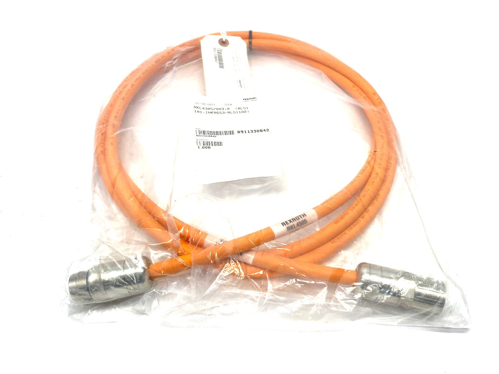 R911338842 | Bosch Rexroth Power Cable RKL4305/003,0 (RLS1101-INK0653-RLS1102) - New - Maverick Industrial Sales