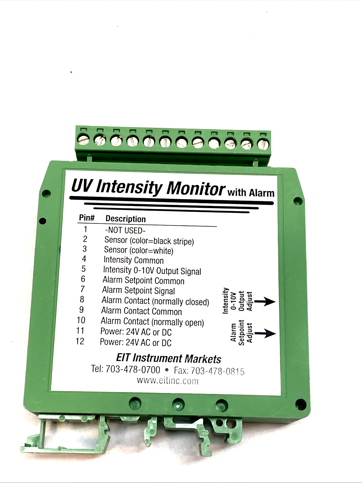 DRM-002 | EIT DIN Rail UV Intensity Monitor w/ Alarm 0-10V 4-20mA - Used - Maverick Industrial Sales