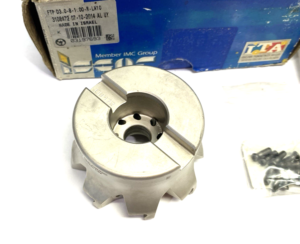 Iscar FTP D3,0-8-1,00-R-LN10 Indexable Face Mill 8-Tooth Coolant-Through 3197693 - Maverick Industrial Sales