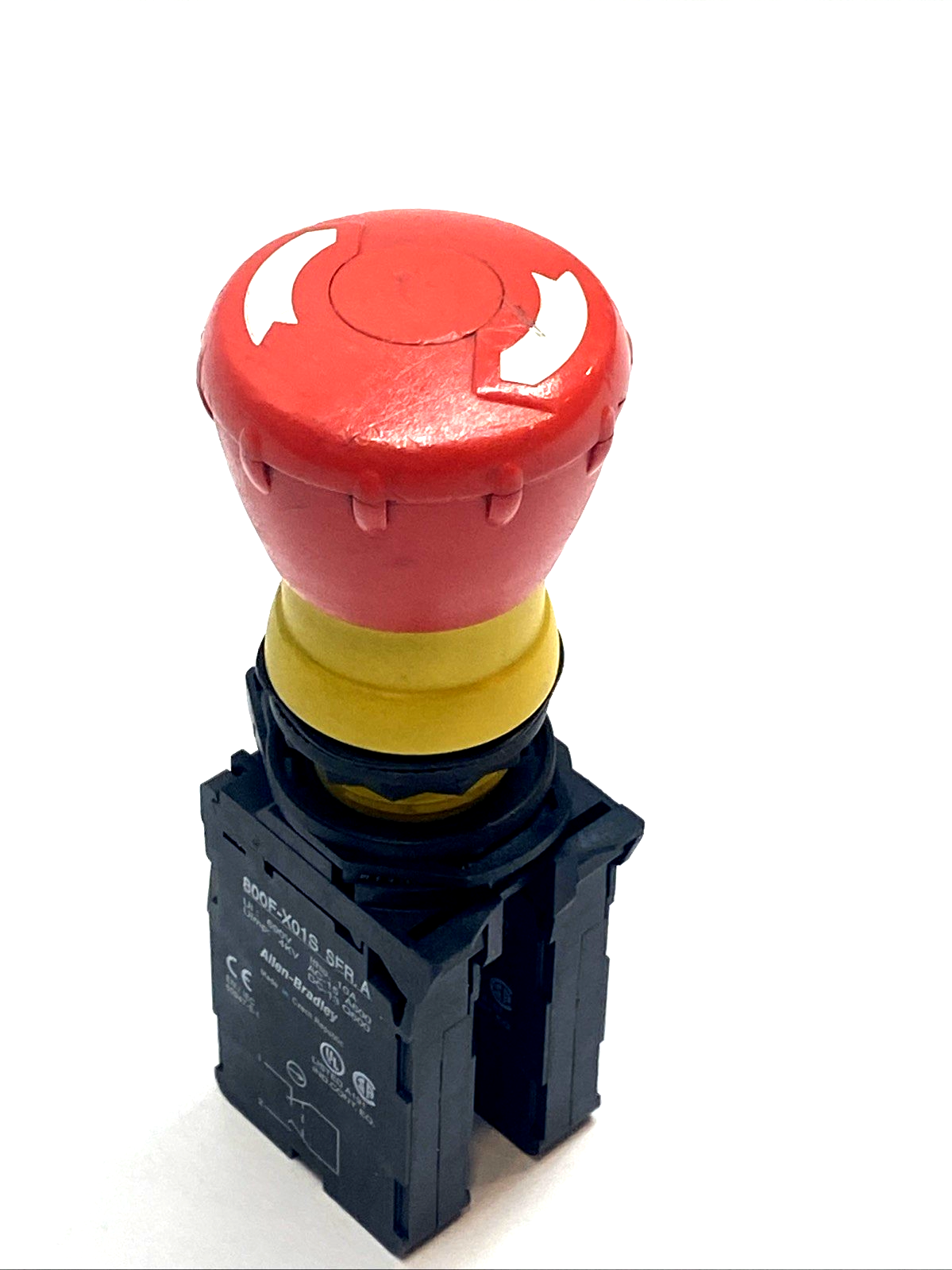 Allen-Bradley 800FP-MT44 E-Stop 22mm Twist-to-Release w/ 800F-X01S 1NC SM - Maverick Industrial Sales