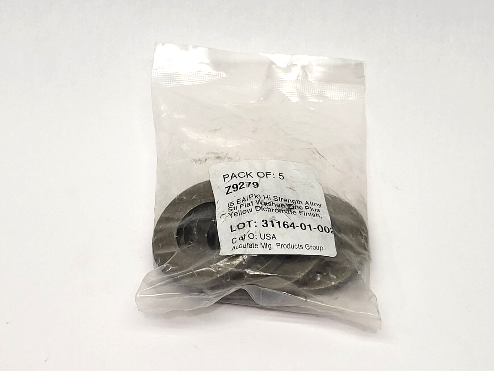 Accurate Manufacturing Z9279 High Strength Alloy Flat Washer LOT OF 5 - Maverick Industrial Sales