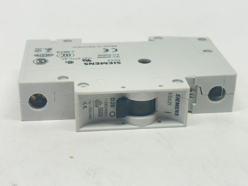 Siemens 5SX2120-8 Circuit Breaker 1-Pole 20A 230/400V - Maverick Industrial Sales