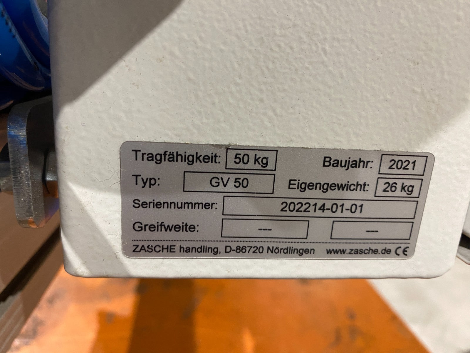 Zache Handling GV 50 50 Kg Manipulator - Used - Maverick Industrial Sales