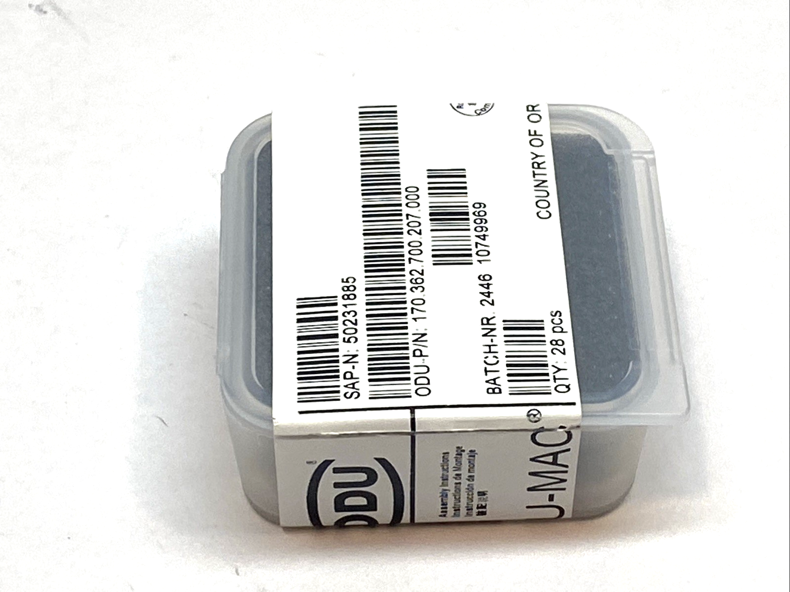 170.362.700.207.000 | ODU Springtac Socket 1.02 mm AWG 20–22 Crimp PKG OF 28 - New - Maverick Industrial Sales