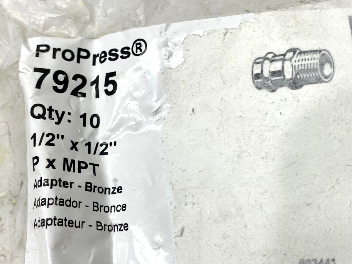 Viega 79215 ProPress Adapter, 1/2" x 1/2", Press Conn. x MPT, Bronze, LOT OF 12 - Maverick Industrial Sales