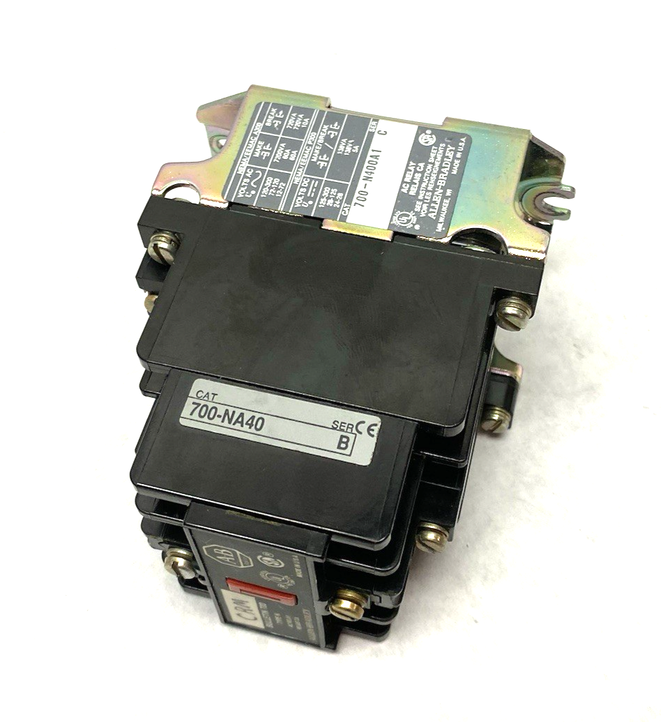 700-N400A1 | Allen Bradley Ser. C Control Relay w/ 700-NA40 Ser. B Relay - Used - Maverick Industrial Sales