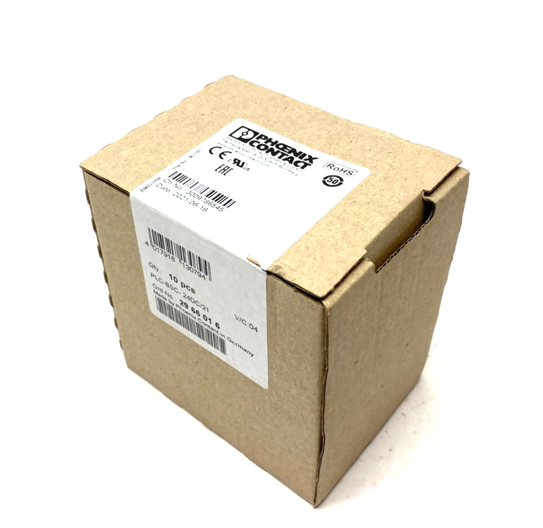PLC-BSC-24DC/21 | Phoenix Contact Relay Base Terminal Block 2966016 BOX OF 10 - New - Maverick Industrial Sales