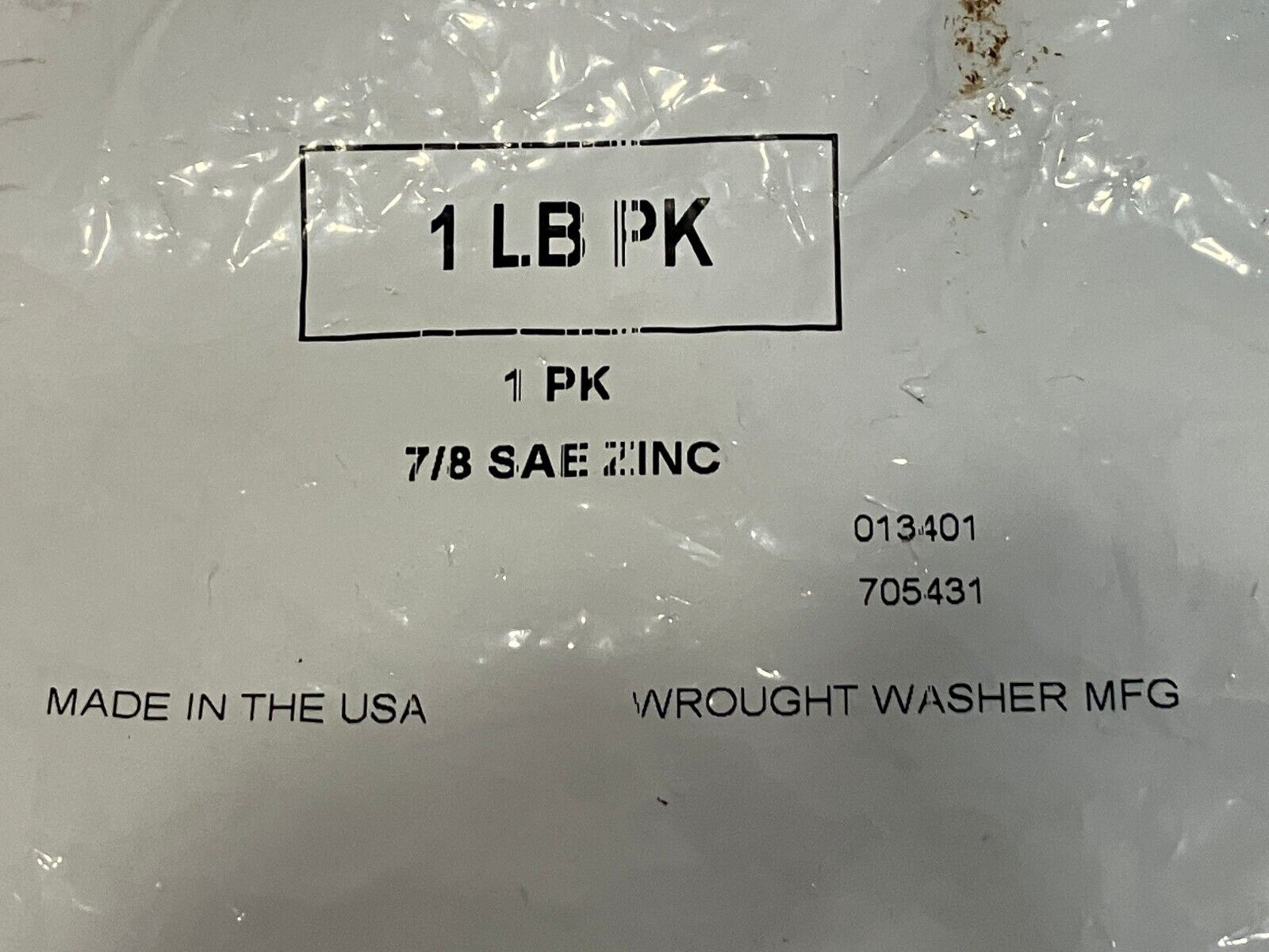 Wrought Washer 7/8" SAE Zinc Plated Washer 1LB PACKAGE - Maverick Industrial Sales