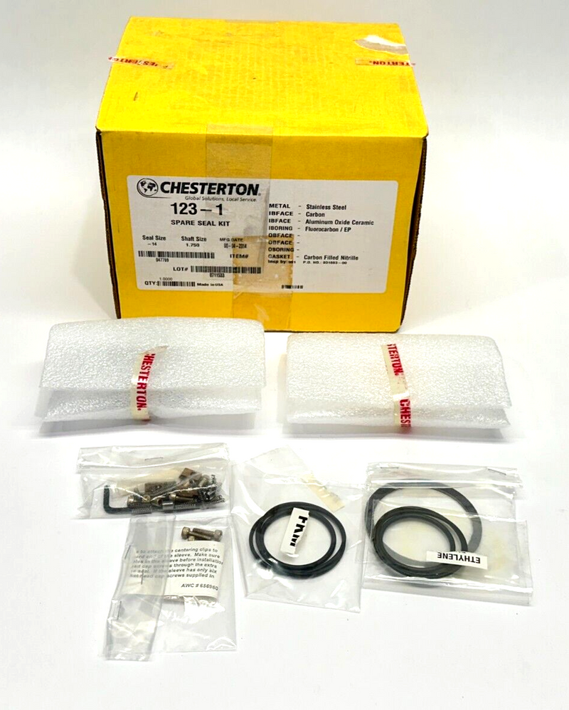 Chesterton 047769 123-1 Spare Seal Kit Seal Size -14 Shaft Size 1.75 - Maverick Industrial Sales