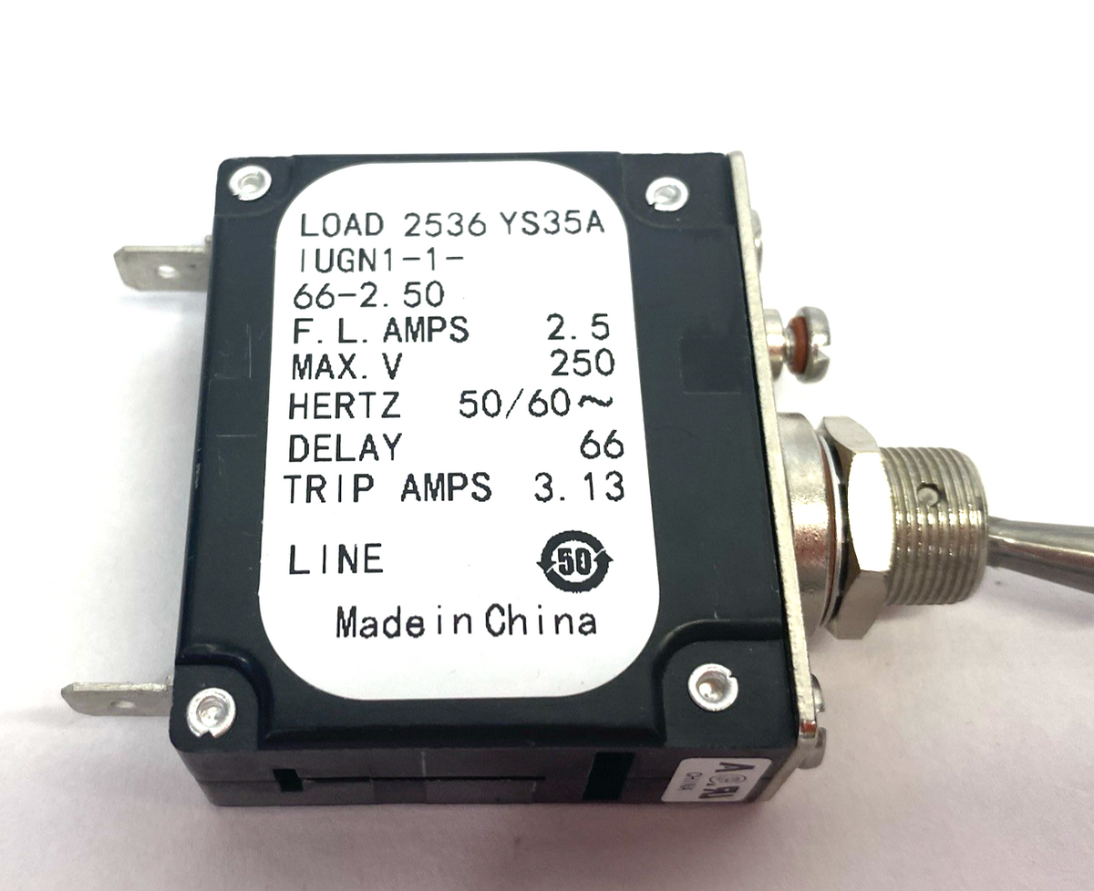 IUGN1-1-66-2.50 | Sensata-Airpax Panel Mount Circuit Breaker, Magnetic 2.5A - New – Open box - Maverick Industrial Sales