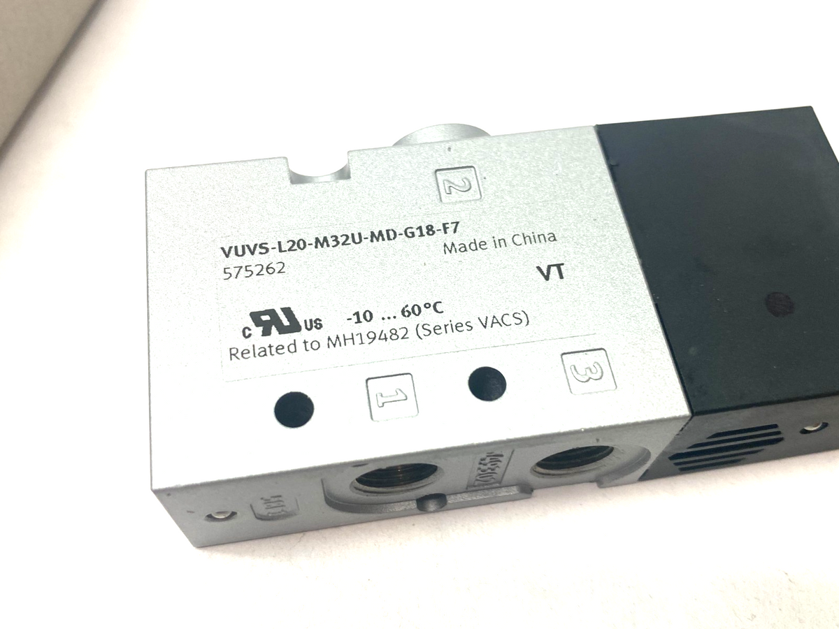VUVS-L20-M32U-MD-G18-F7 | Festo Pneumatic Solenoid Valve 3/2-Way 575262 - New – Open box - Maverick Industrial Sales