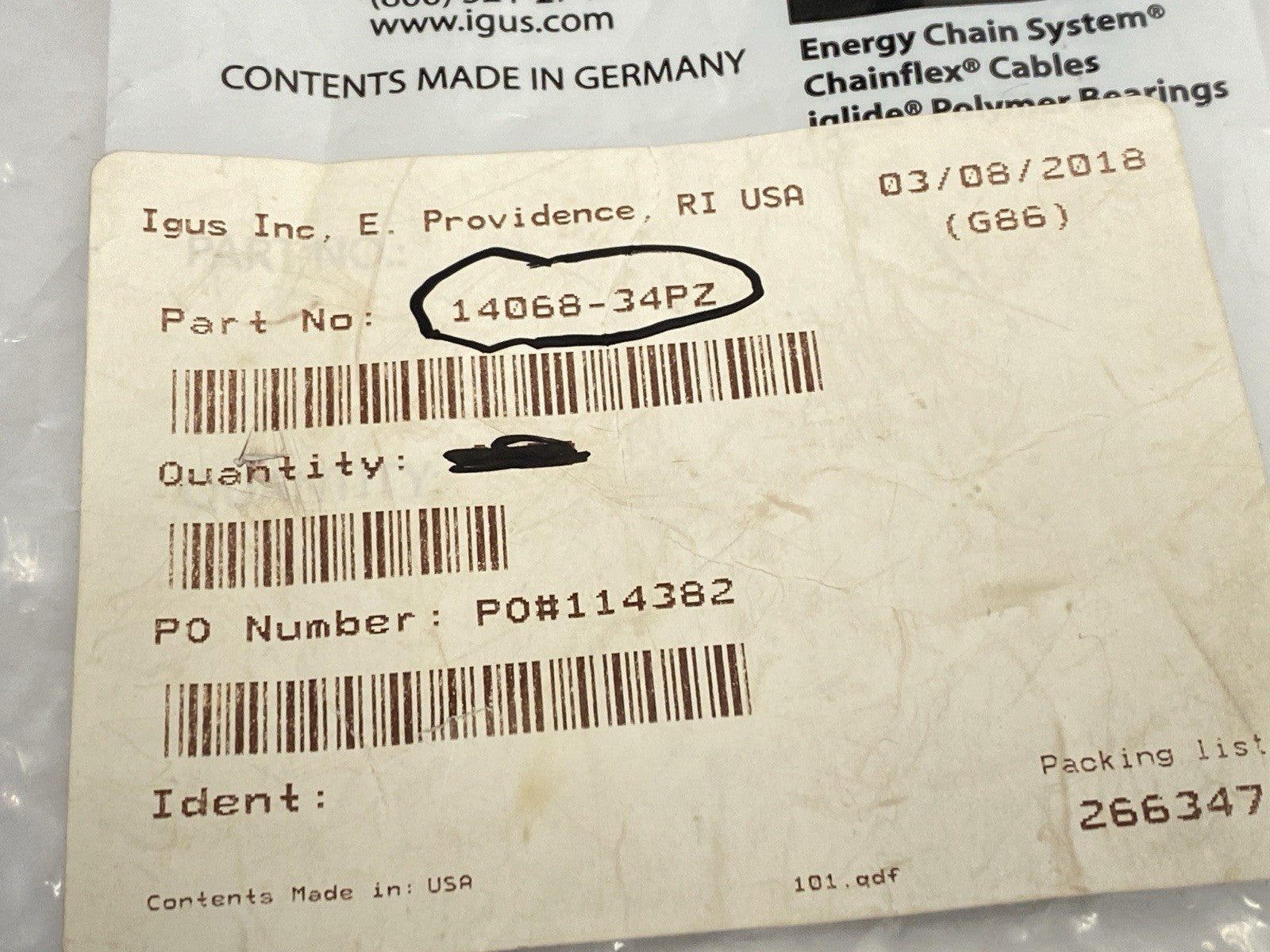 14068-34PZ | Igus Energy Chain Pivoting Mounting Bracket Self-Aligning LOT OF 3 - New Other - Maverick Industrial Sales