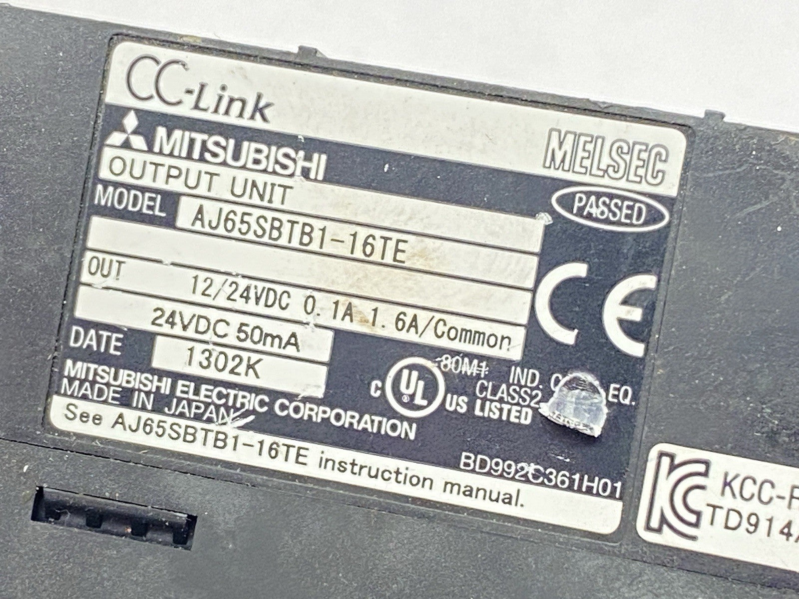 AJ65SBTB1-16TE | Mitsubishi MELSEC Digital Output Unit 0.1A 12/24VDC - Used - Maverick Industrial Sales