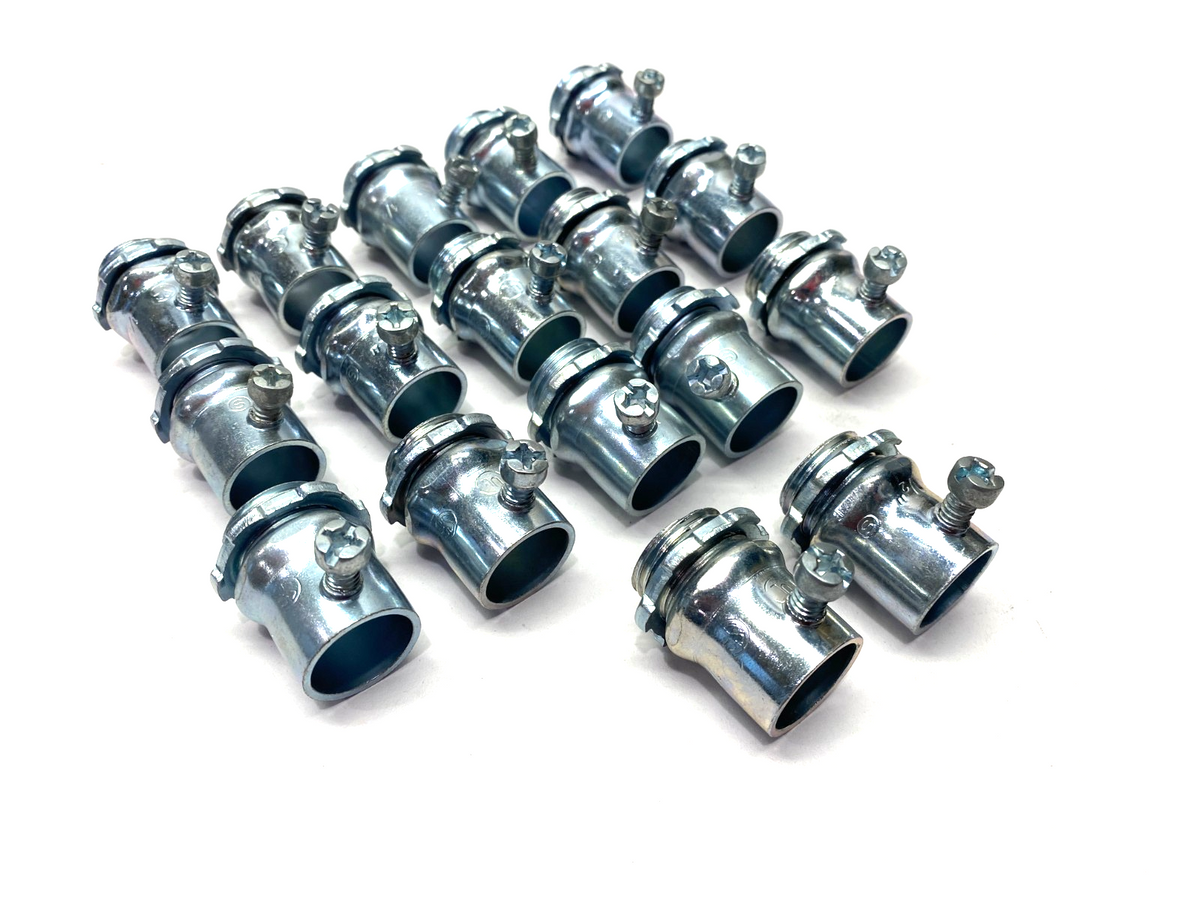 Steel City TC121A EMT Set Screw Connector 1/2", Zinc-Plated LOT OF 17 - Maverick Industrial Sales