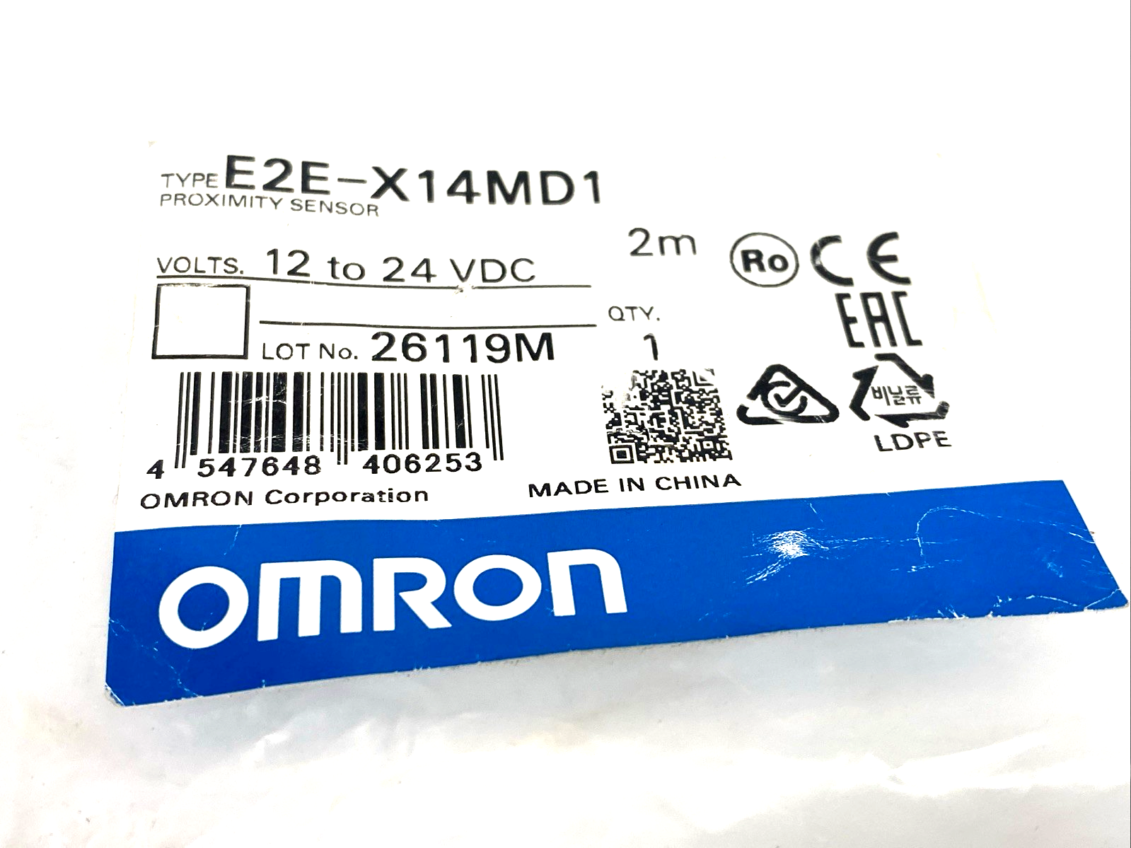 Omron E2E-X14MD1 Proximity Sensor 12-24VDC 2m - Maverick Industrial Sales
