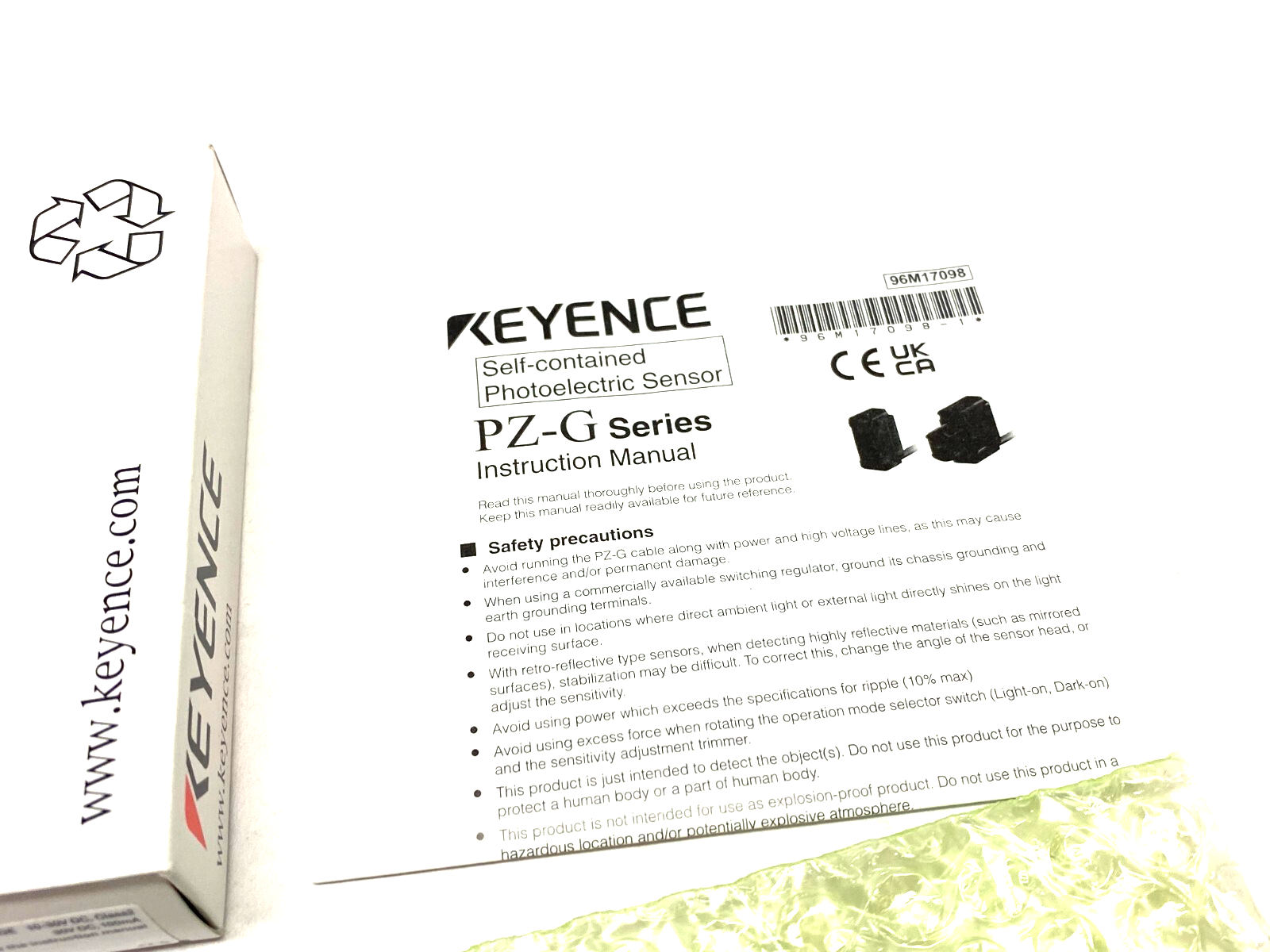 Keyence PZ-G51CP Square Transmissive Thrubeam Sensor Set M8 Connector Type - Maverick Industrial Sales