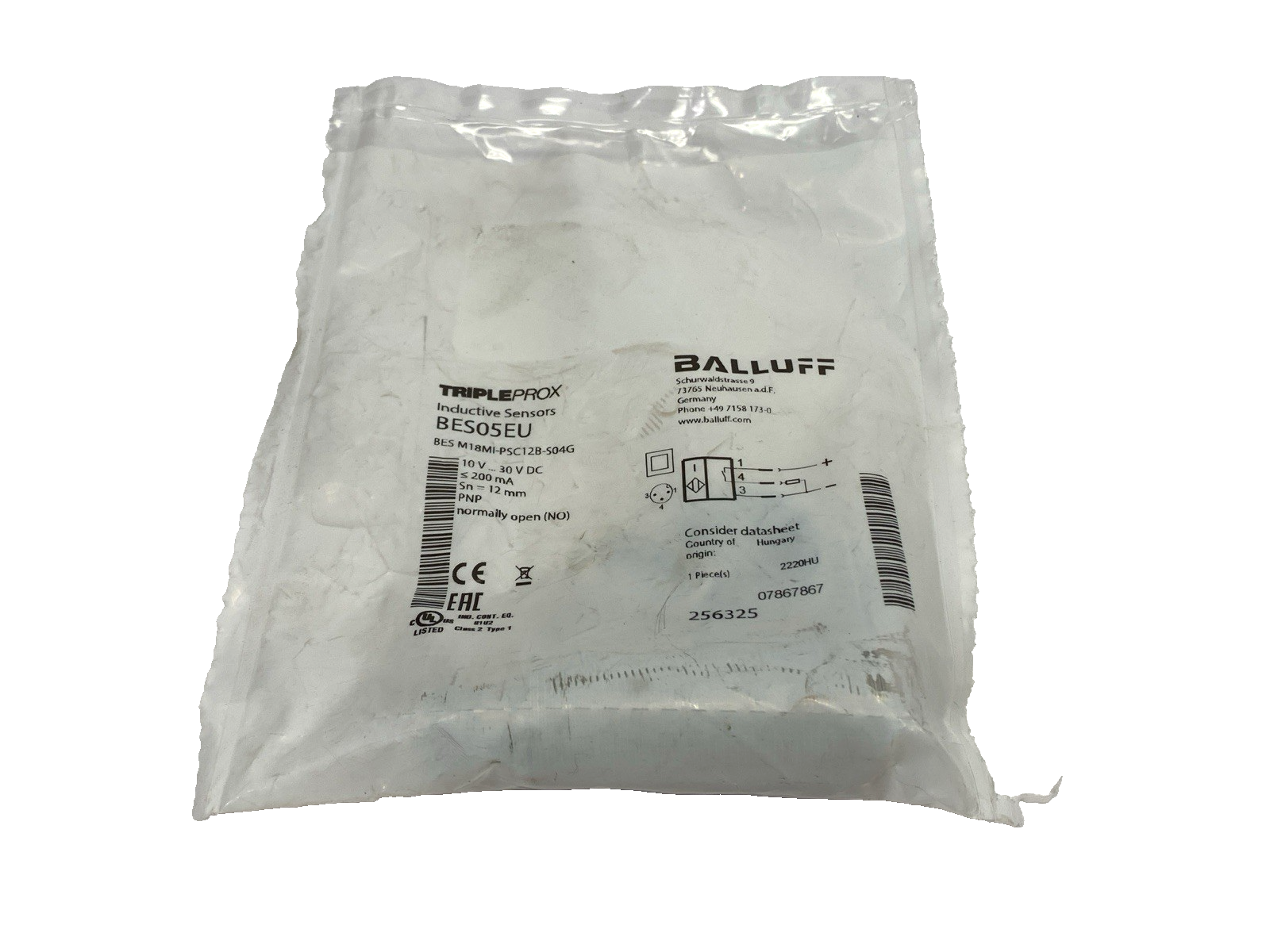 Balluff BES M18MI-PSC-S04G Inductive Proximity Sensor 12mm Range BES05EU - Maverick Industrial Sales