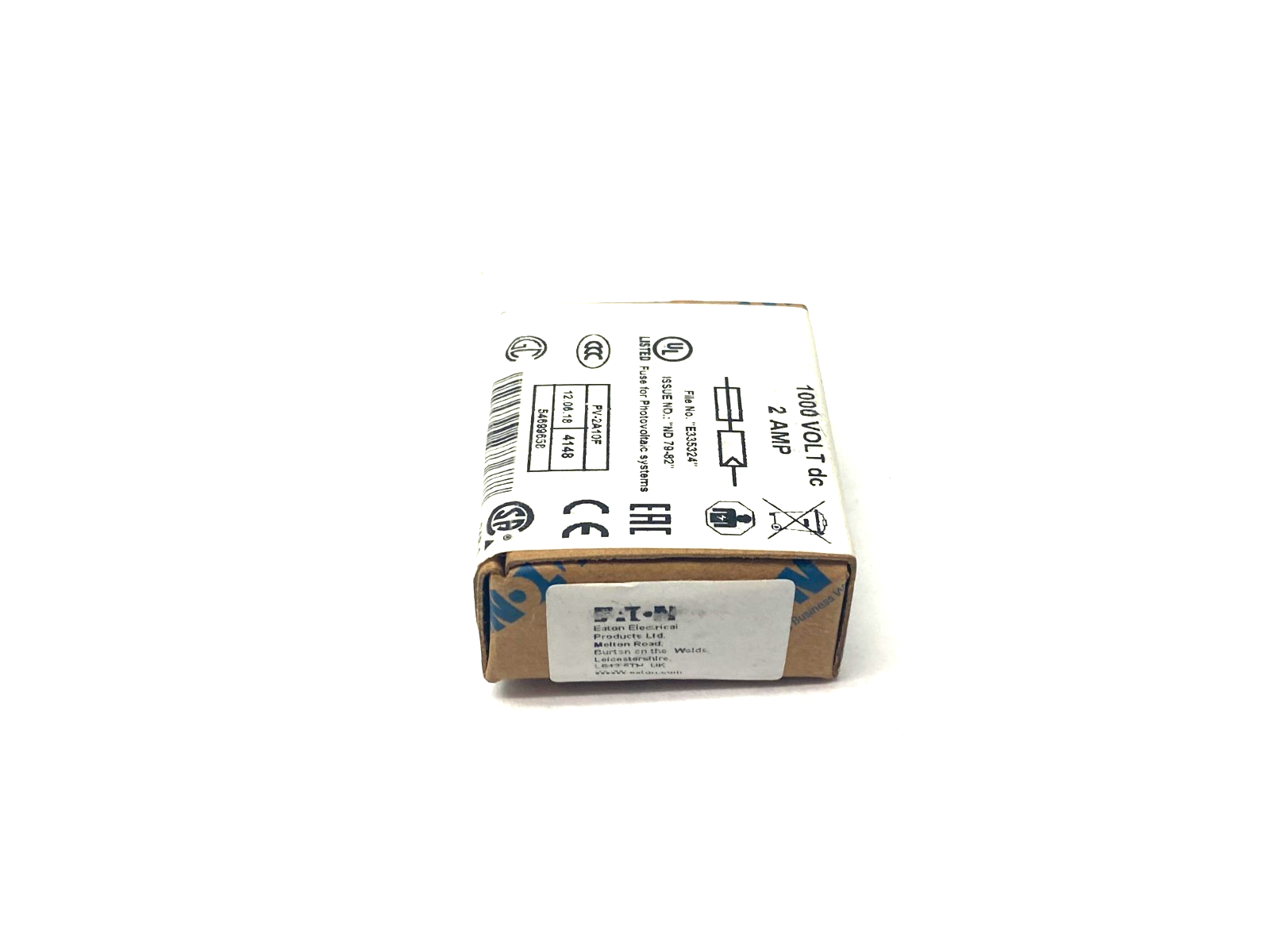Eaton PV-2A10F Bussmann Series Photovoltaic Fuse 1000VDC 2A BOX OF 10 - Maverick Industrial Sales