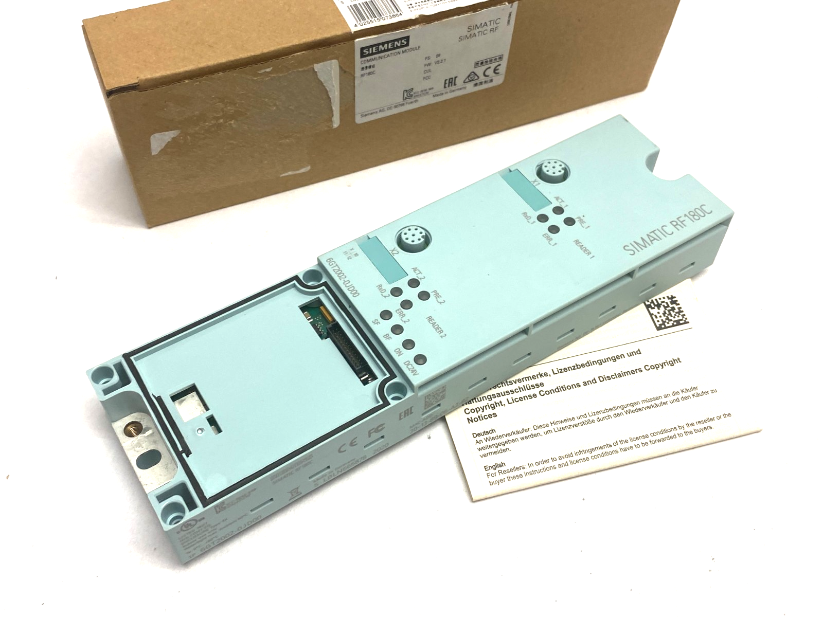 Siemens 6GT2002-0JD00 SIMATIC RF RFID Communications Module RF180C for PROFINET - Maverick Industrial Sales